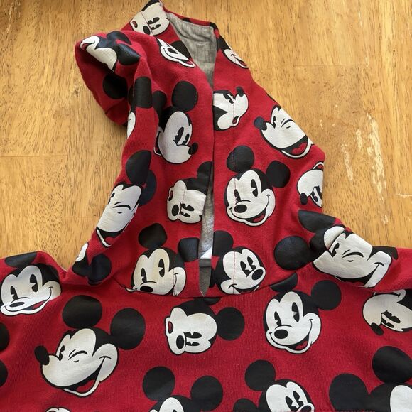 Kids Disney Mickey Mouse Hoodie Size‎ 7/8 Red Grey Comfy Outdoors Theme Park Fun - Picture 3 of 14